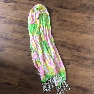 Lilly Pulitzer Pink/ Yellow & Green Spring Scarf